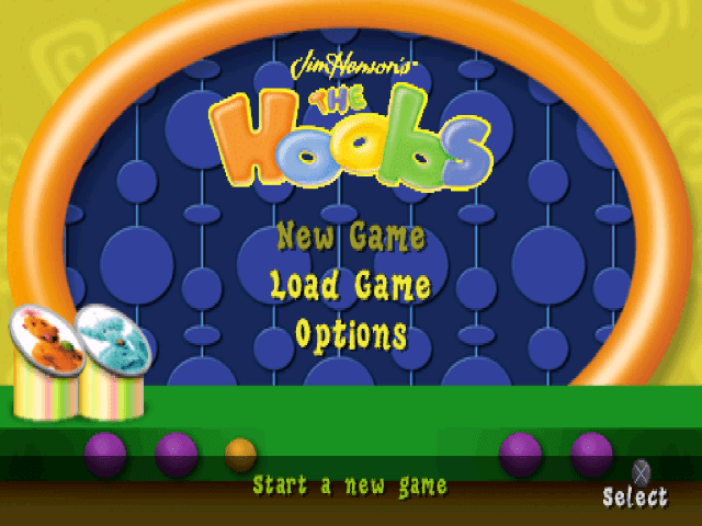 Jim Henson's The Hoobs title screen for Playstation